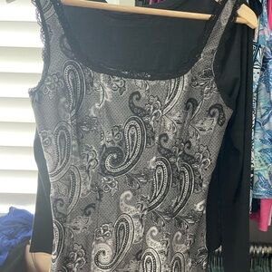 Paisley Print Sleeveless Top
